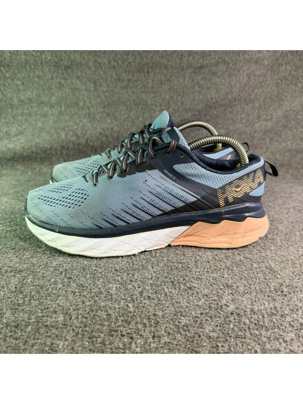 Hoka One One Arahi 3 Shoes Womens Size 8W Blue Peach Running Sneakers Athletic